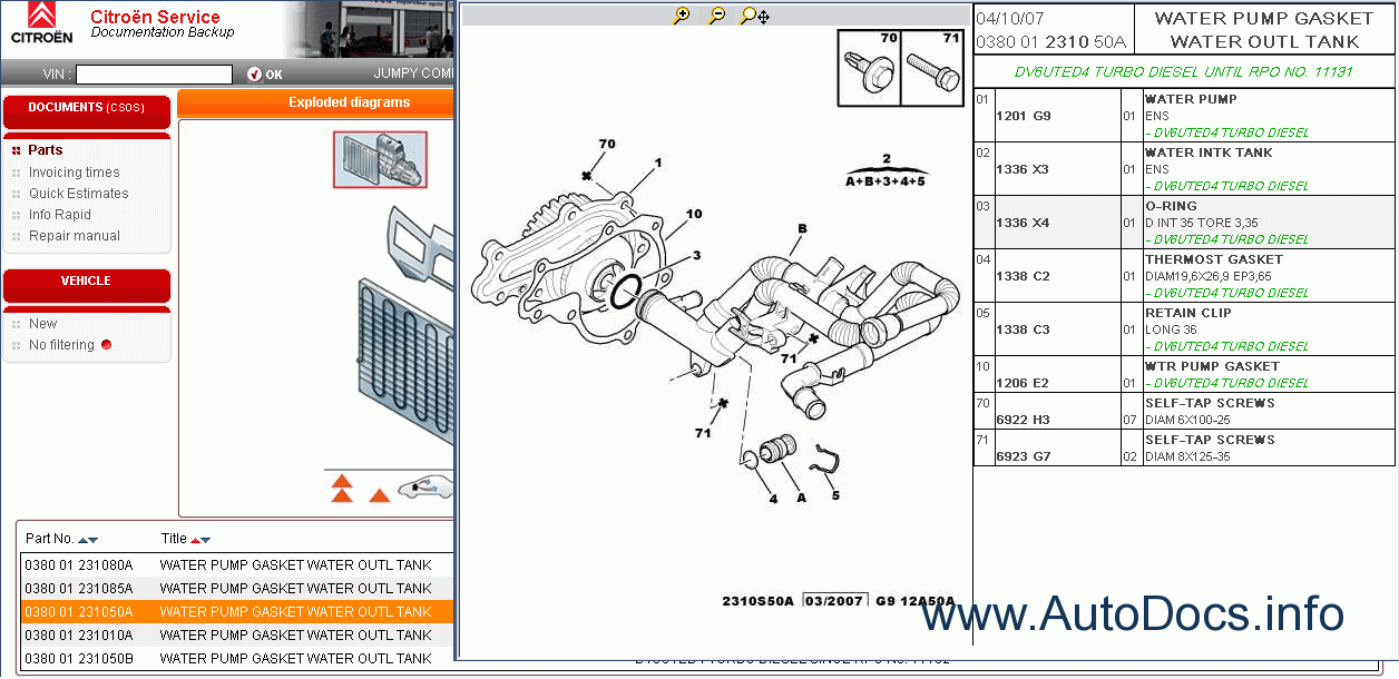 Citroen Spare Parts Catalog  Workshop Service Manual