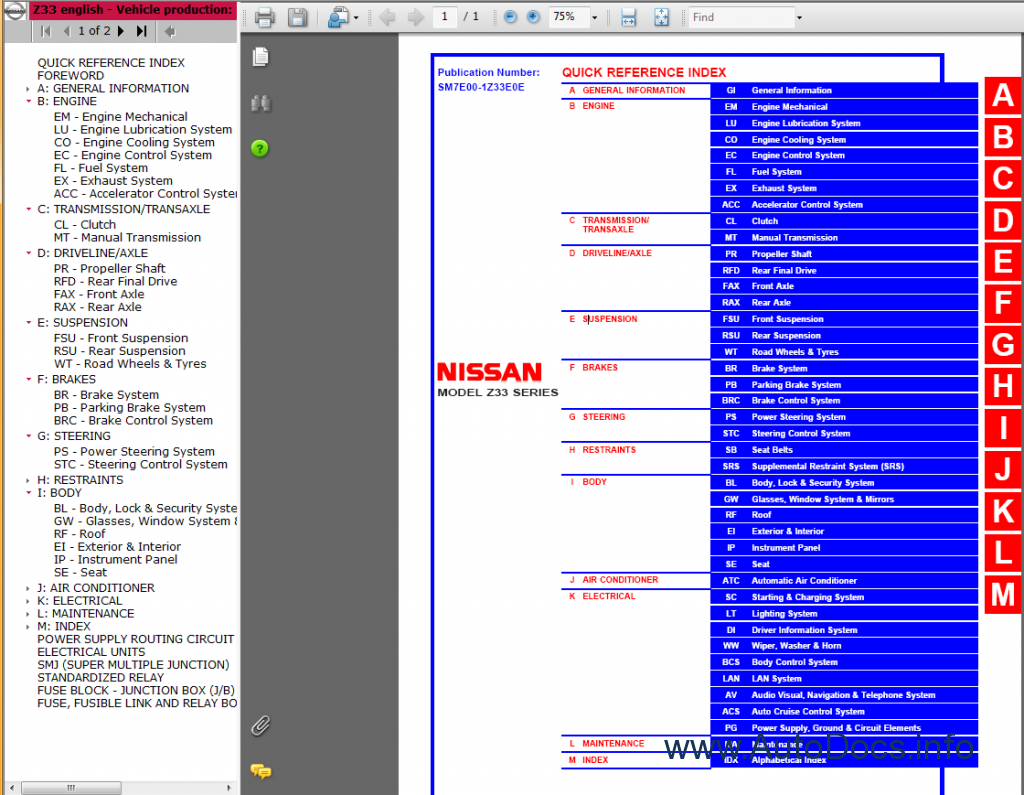 Nissan 350Z Z33 series Service Manual repair manual Order & Download