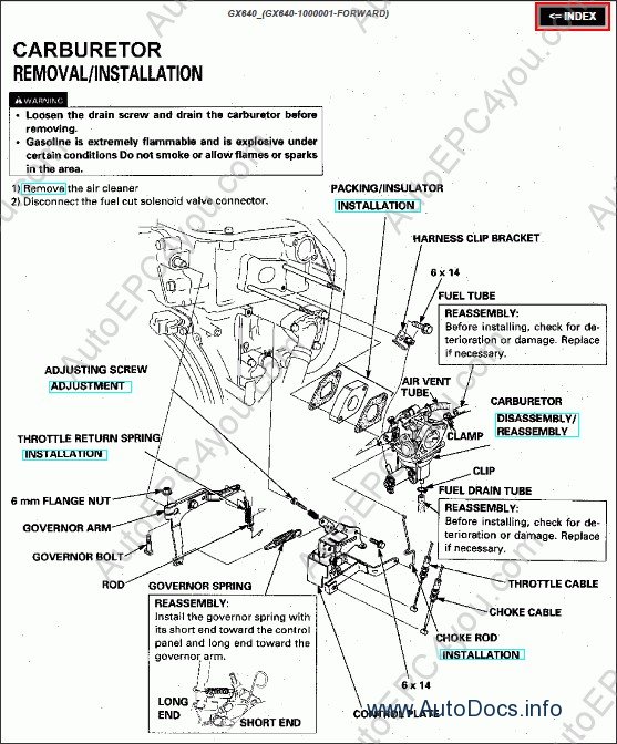 Honda Engine Workshop Service Manuals repair manual Order ... honda gx670 wiring diagram 